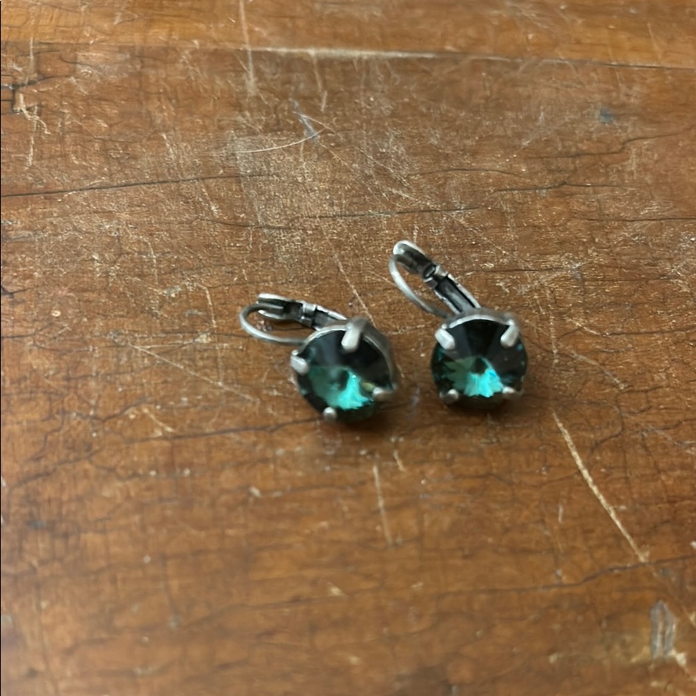 Elegant Silver and Teal Earrings